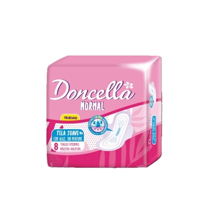 TOALLA FEMENINA DONCELLA NORMAL C-ALAS 8 U
