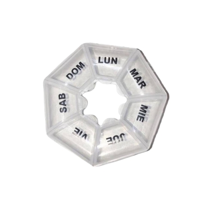 PASTILLERO PLASTICO HEXAGONAL 7 DIAS 