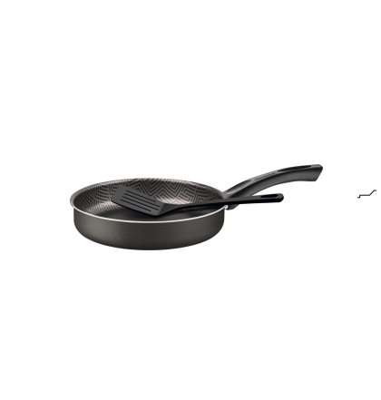 SARTEN TEFLON RECTA NEGRA C/ESPATULA 20 CM