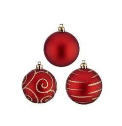 SET BOLAS NAVIDAD 5 CM DISEÑO B X 6