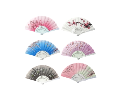 ABANICO PLASTICO TELA 23 CM
