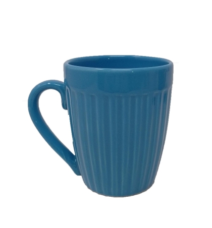 JARRO CERAMICO FACETADO AZUL 