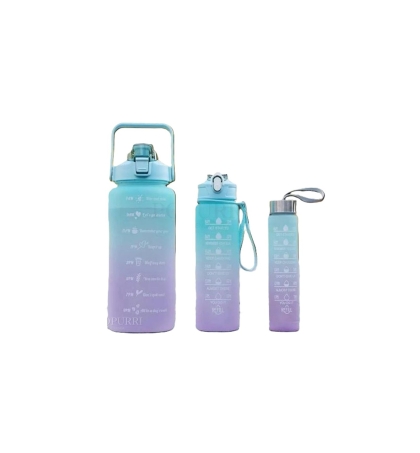 BOTELLA PLASTICA MULTICOLOR X 3