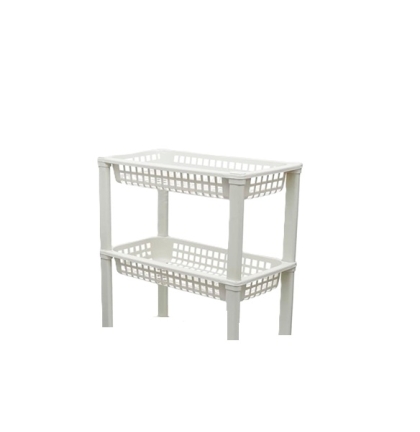 CANASTO PLASTICO RECTANGULAR 2 ESTANTES 