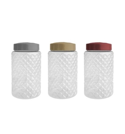 TARRO PLASTICO FACETADO CRISTAL 1000 ML