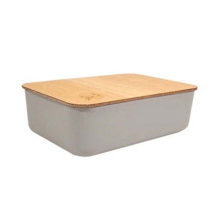 CAJA PLASTICA BAMBU TAPA MADERA 2.7 LT