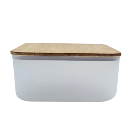 CAJA PLASTICA BAMBU TAPA MADERA 6.5 LT
