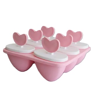 MOLDE PLASTICO HELADO CORAZON X 6