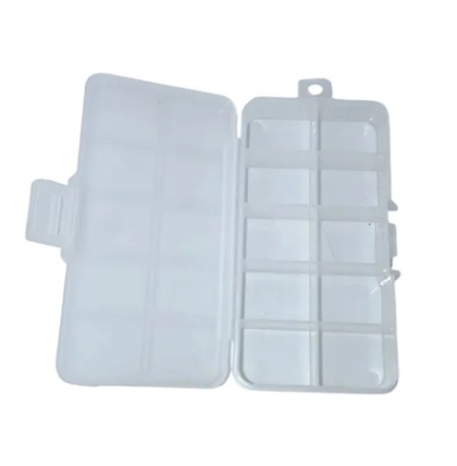ESTUCHE PLASTICO 10 DIV 12 X 7 X 2 CM