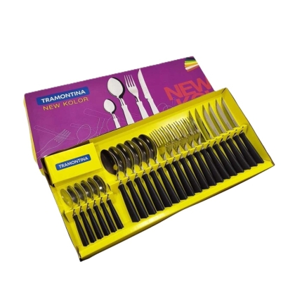 SET CUBIERTO NEW COLOR TRAM C X 24 PZA