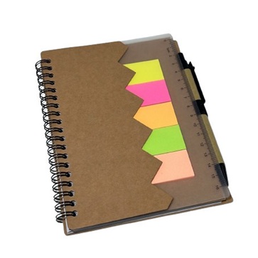 CUADERNO ANOTADOR GDE + BOLIGRAFO + POST IT