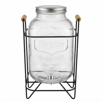DISPENSER VIDRIO BEBIDA SOPORTE HIERRO