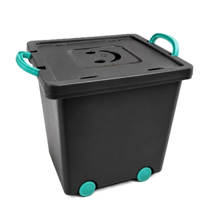 CAJA PLASTICA 30 LT C/ RUEDA 36 X 36 X 30